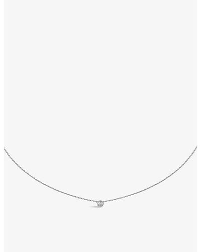 Cartier D'amour Extra-small 18ct White-gold And 0.04ct Diamond Necklace - Natural