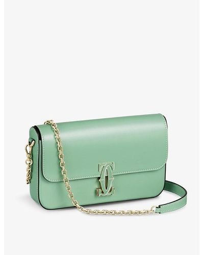 Cartier C De Mini Leather Shoulder Bag - Green