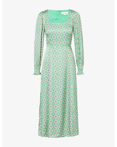 Aspiga Lyla Floral-pattern Woven Maxi Dress - Green