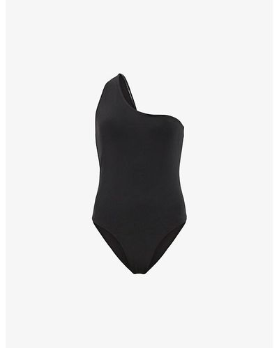 AllSaints Correl One-shoulder Stretch-woven Swimsuit - Black