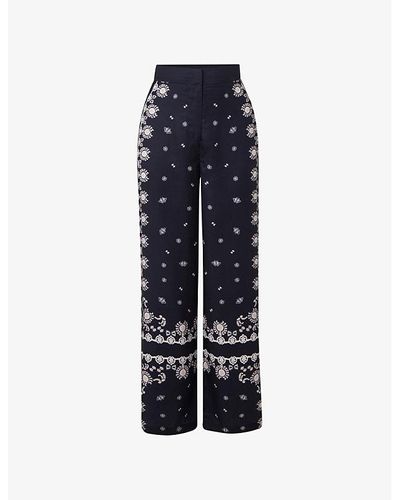 By Malina Haven Wide Placement Print Pants - Wide leg trousers