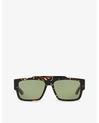 Gucci Rectangular Sunglasses - Green