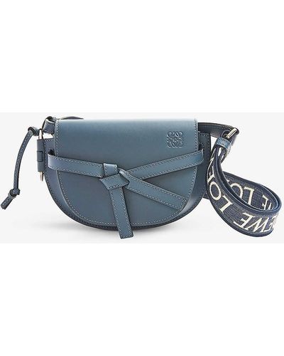 Loewe Gate Dual Leather Cross-body Bag - Blue