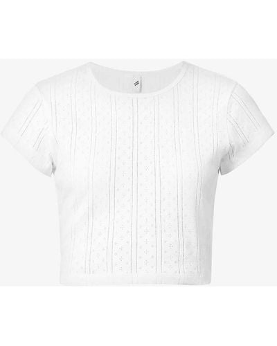 Cou Cou Intimates The Baby Tee Pointelle Organic-cotton T-shirt X - White