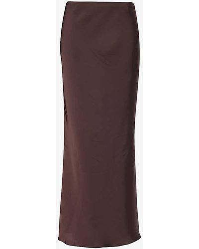 Viktoria & Woods Nepotism Flared-hem Recycled-polyester Midi Skirt - Brown