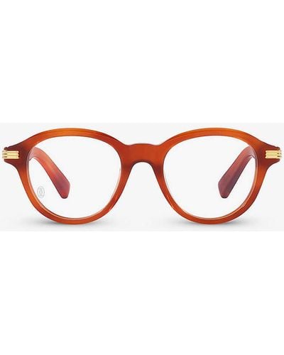 Cartier 6l001665 Ct0419o Rectangle-frame Acetate Glasses - Red