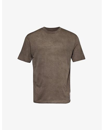 Satisfy Cloudmerinotm Brand-patch Wool-knit T-shirt - Brown