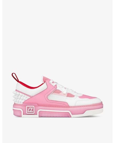 Christian Louboutin Astroloubi Leather Low-top Trainers - Pink