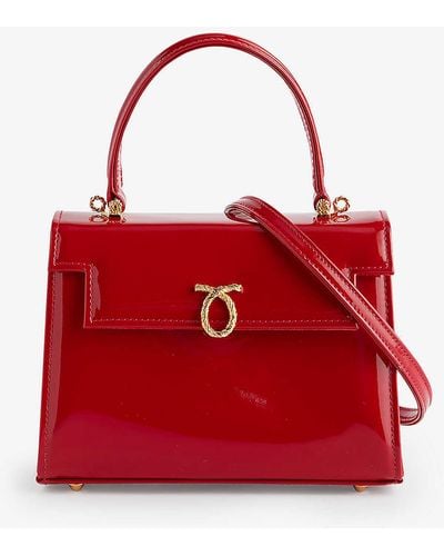 Launer Judi Leather Top-handle Bag - Red