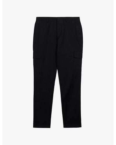 Ted Baker Hakknee Patch-pocket Slim-fit Stretch-cotton Pants - Black