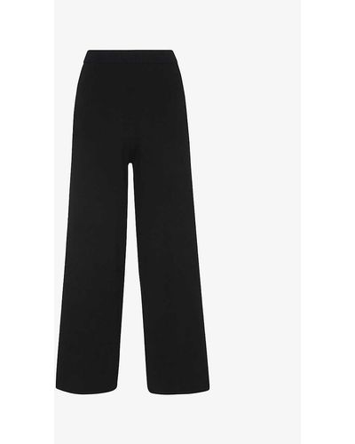 Whistles Knitted Wide-leg Trousers - Black