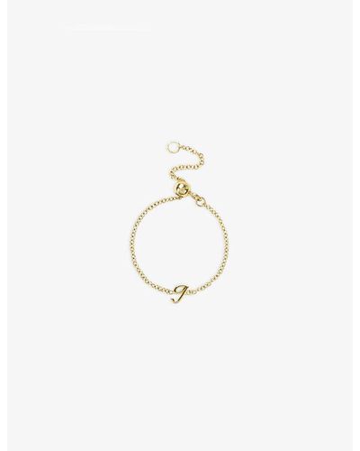 The Alkemistry Love Letter G Initial 18ct Yellow-gold Ring - White