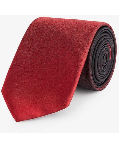 Ferragamo Tokyo Jacquard-pattern Wide-blade Silk Tie - Red