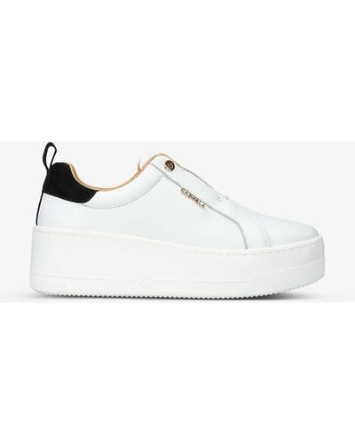 Carvela Kurt Geiger Connected Slips-on Leather Flatofrm Trainers - White