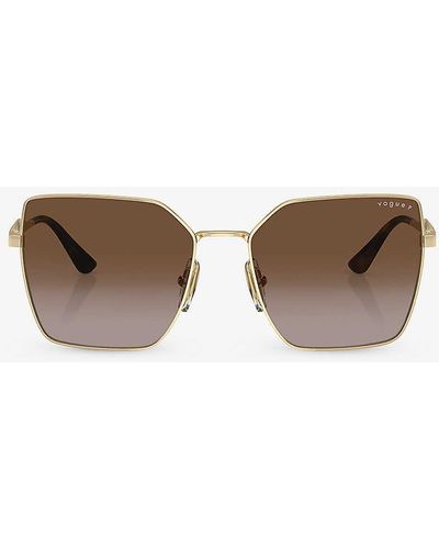 Vogue Vo4284s Square-frame Metal Sunglasses - Metallic