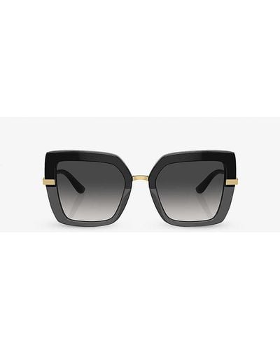 Dolce & Gabbana Dg4373 Square-frame Acetate Sunglasses - Black