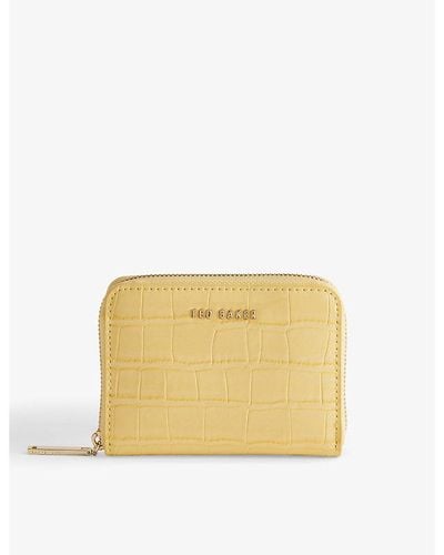 Ted Baker Connii Croc-embossed Faux-leather Coin Purse - Yellow