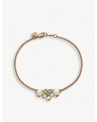 Shaun Leane Cherry Blossom Rose Gold-plated Vermeil Sterling Silver, Pearl And Diamond Bracelet - Metallic
