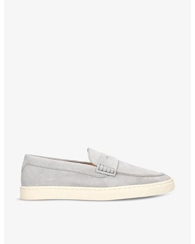 Brunello Cucinelli Hybrid Penny-detail Suede Loafers - White