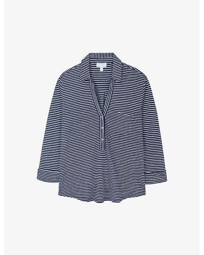 The White Company Stripe-pattern Linen Shirt - Blue