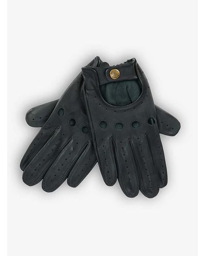 Dents Delta Leather Driving Glove - Grey