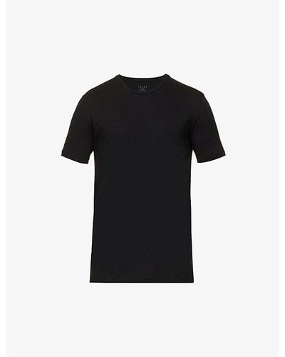 FALKE Regular-fit Crewneck Stretch-cotton T-shirt - Black