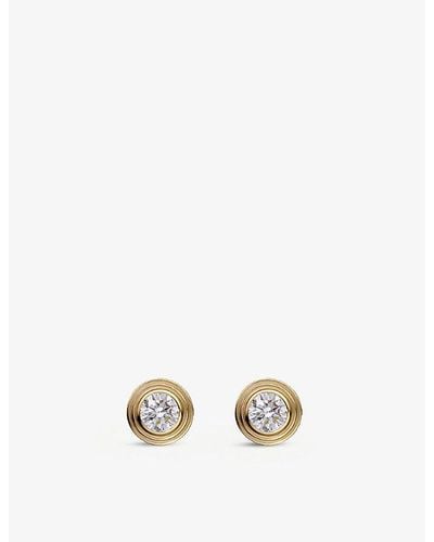 Cartier D'amour Small 18ct Yellow-gold And 0.09ct Brilliant-cut Diamond Stud Earrings - White