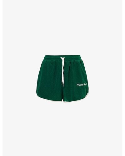 4th & Reckless Ella Logo-embroidered Woven Shorts - Green