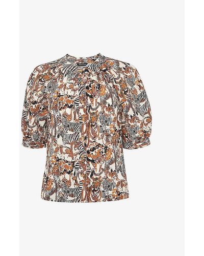 Whistles Safari Print Woven Shirt - Multicolour