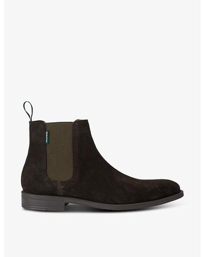 Paul Smith Cedric Paneled Suede Chelsea Boots - Black