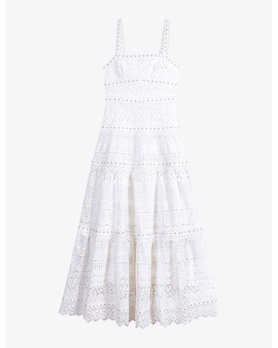 Maje Openwork Guipure Crochet-knitted Maxi Dress - White