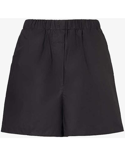 Frankie Shop Lui Elasticated-waist Organic-cotton Shorts - Black