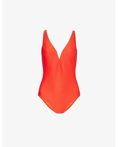 Heidi Klein Vicenza V-bar Recycled Polyamide-blend Swimsuit - Red