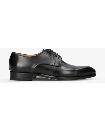 Magnanni Contemporary Leather Derby Shoes - Black