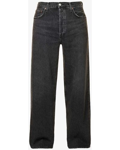 Agolde Low Slung Relaxed-fit Recycled-denim-blend Jeans - Black