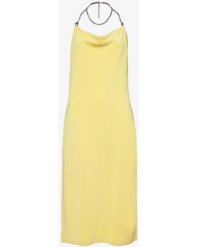 Bottega Veneta Cowl-neck Stretch-woven Midi Dress - Yellow