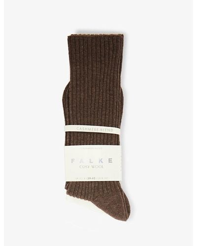 FALKE Cosy Wool-cashmere Socks - Brown