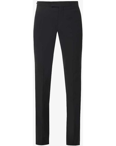 Paul Smith Slim-fit Tapered-leg Wool-blend Trousers - Blue