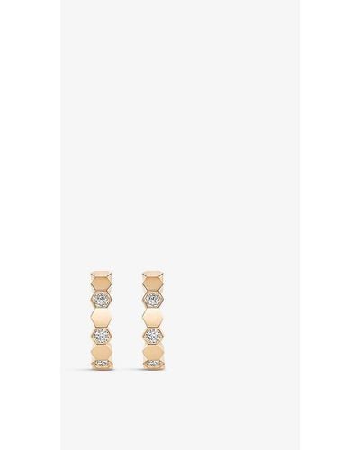 Chaumet Bee My Love 18ct Rose-gold And 0.41ct Brilliant-cut Diamond Hoop Earrings - White