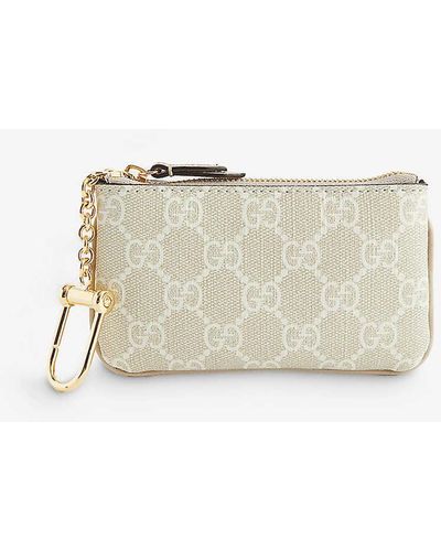 Gucci Monogram-pattern Coated-canvas Card Holder - Natural