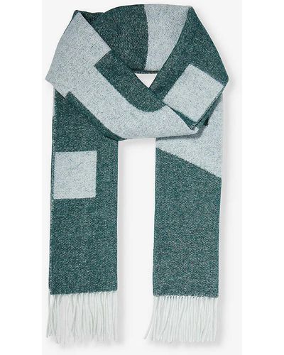 A.P.C. Malo Branded Wool-blend Scarf - Green