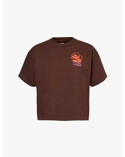 Obey Rose Relaxed-fit Cotton-jersey T-shirt - Brown