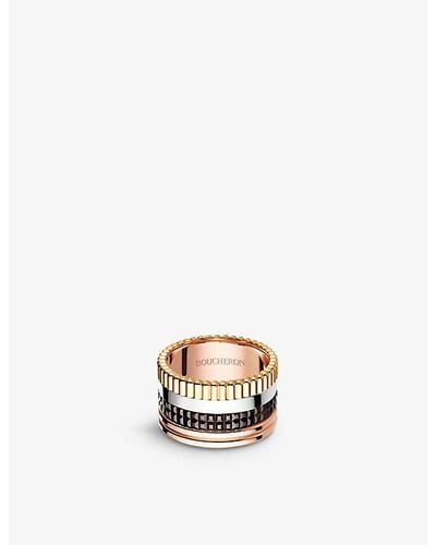 Boucheron Quatre Classique 18ct Yellow-gold, White-gold And Pink-gold Ring - Metallic