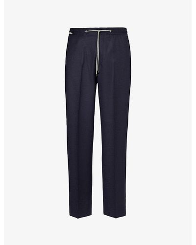 Corneliani Vy Regular-fit Straight-leg Mid-rise Wool Pants - Blue