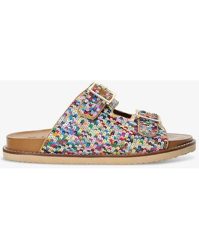 Dune Synthetic Lequin Sequin-embellished Faux-leather Sandals - Multicolour