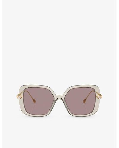 Swarovski Sk6011 Square-frame Acetate Sunglasses - Pink