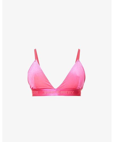Juicy Couture 36C Pastel Pink Monogram Logo Lace Push Up Bra Size 36 C -  $32 - From Lolligagg