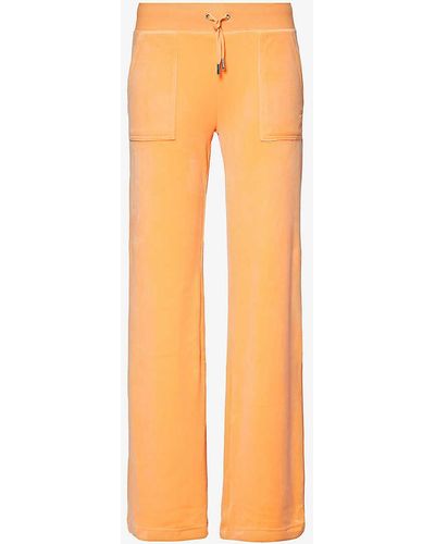 Juicy Couture Del Ray Patch-pocket Velour jogging Bottoms - Orange