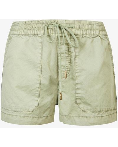 Zadig & Voltaire Paro Side-stripe Cotton Shorts - Green