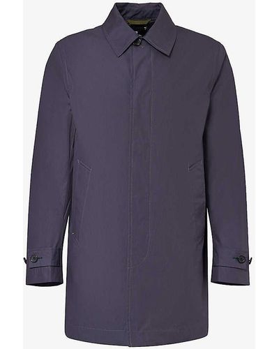PS by Paul Smith Spread-collar Regular-fit Cotton-blend Coat Xx - Blue